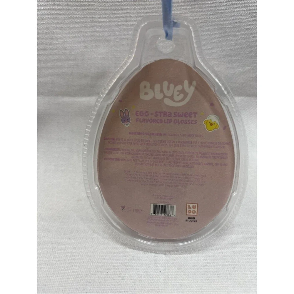 Bluey Egg-Stra Sweet Flavored Lip Gloss Set 3 Ct Easter New Shelf Wear